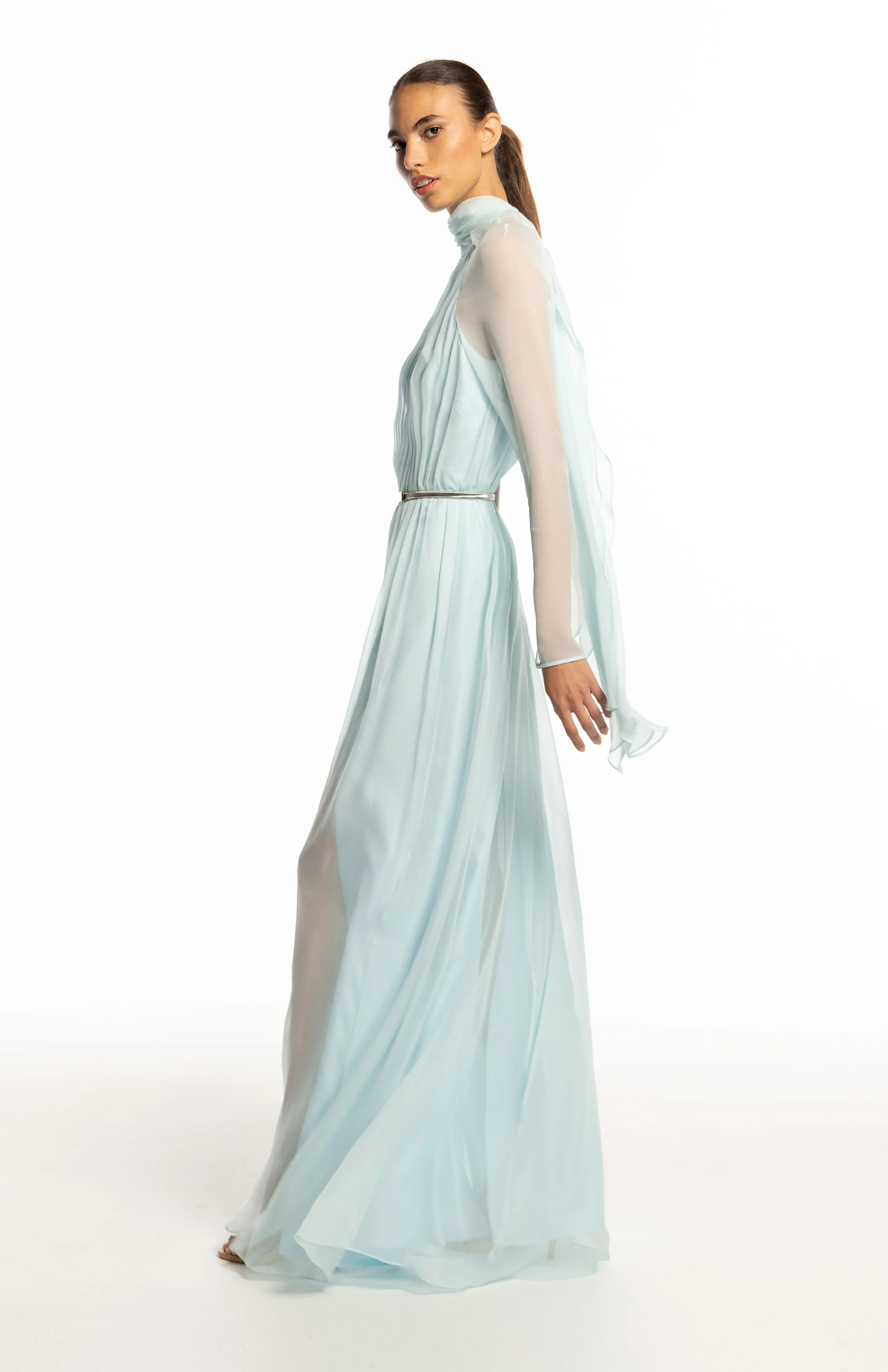 Danae | Elegant Silk Chiffon Long Dress