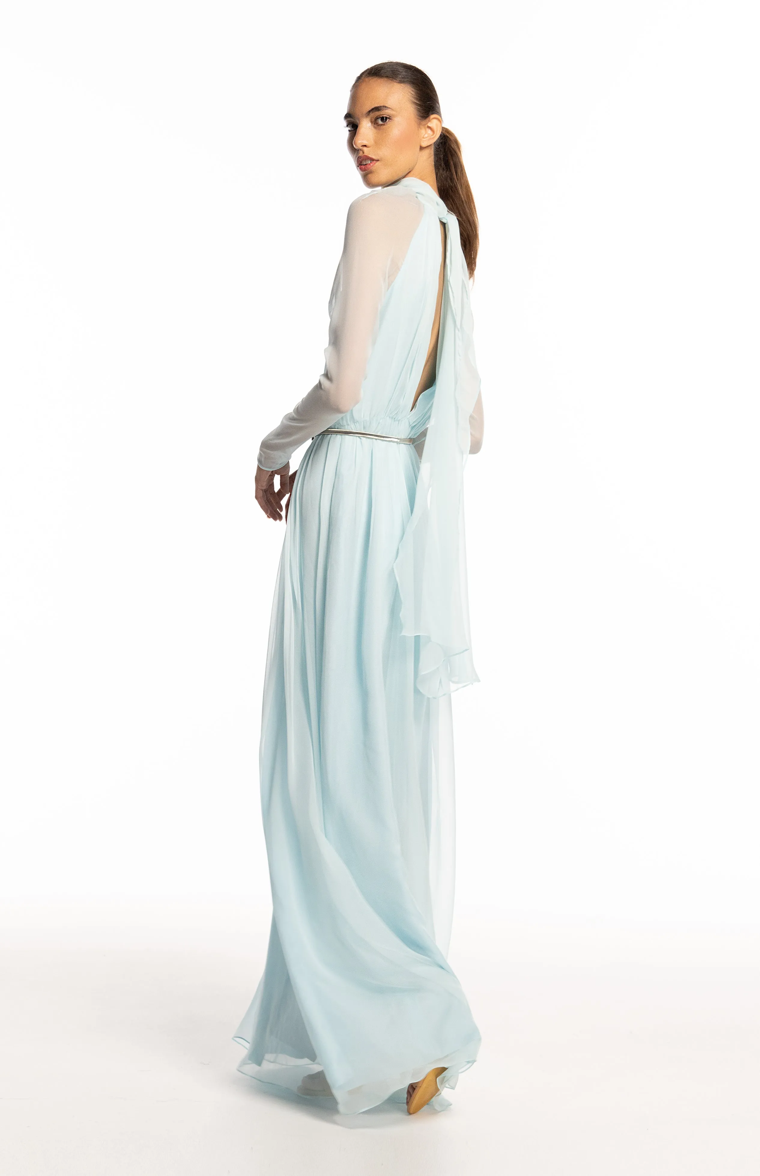 Danae | Elegant Silk Chiffon Long Dress