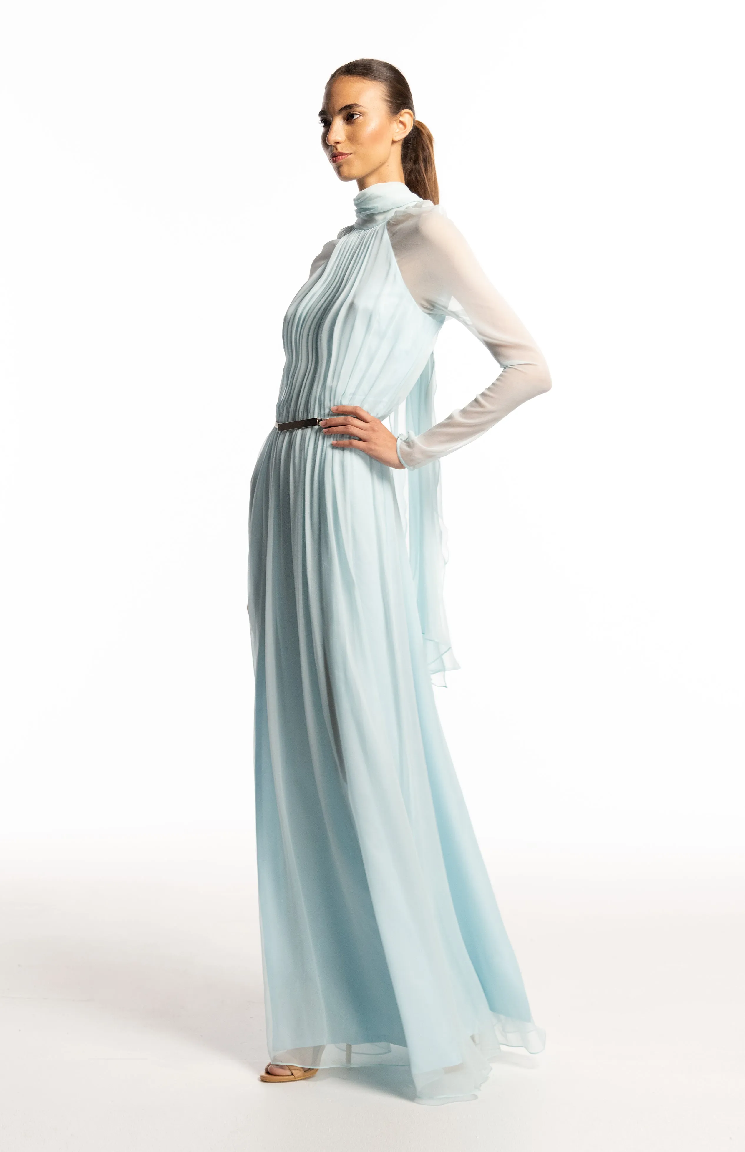 Danae | Elegant Silk Chiffon Long Dress