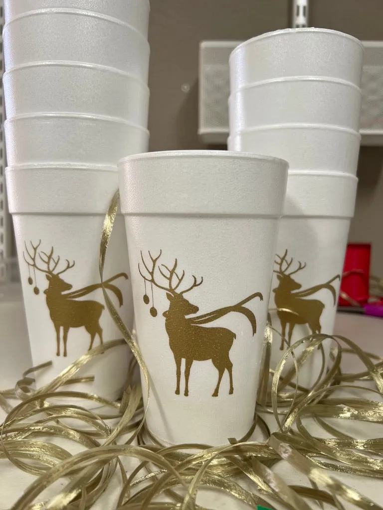 Deer Wearing a Scarf Cups