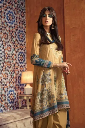 Designer karandi dress digitally printed in mustard color # P2354