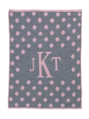 DOTTED MONOGRAM STROLLER BLANKET