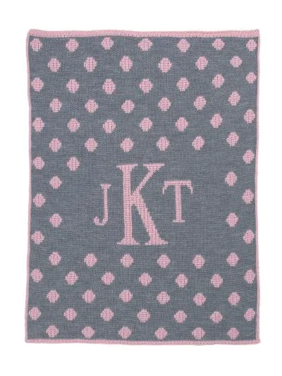 DOTTED MONOGRAM STROLLER BLANKET