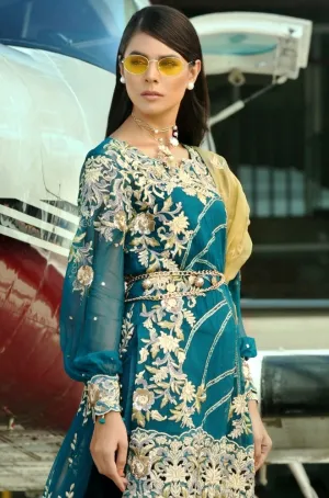 Eid Latest Dress in Turquoise Colour # C2045