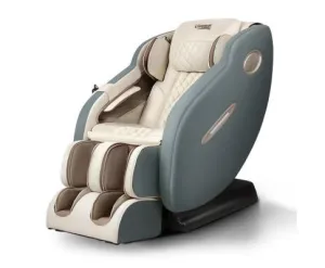 Electric Massage Chair Recliner SL Track Shiatsu Heat Back Massager - Blue Grey Beige
