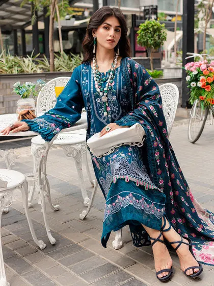 Elegant Berry Blue Embellished Pakistani Salwar Kameez Dupatta Salwar Suit