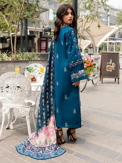 Elegant Berry Blue Embellished Pakistani Salwar Kameez Dupatta Salwar Suit