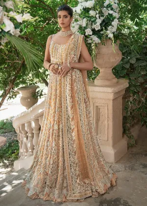 Elegant Designer Pakistani Bridal Dress in Heavily Embroidered Traditional Lehenga Enhanced with Zardozi Hand Work Gown  #BN917