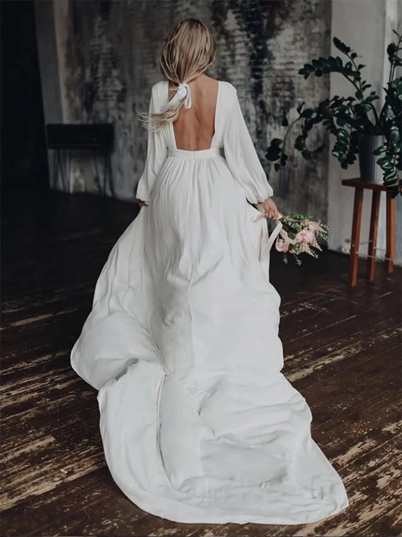 Elegant Long Sleeve Party Dress Backless Cocktail Evening Dress Photography Dress YD211106