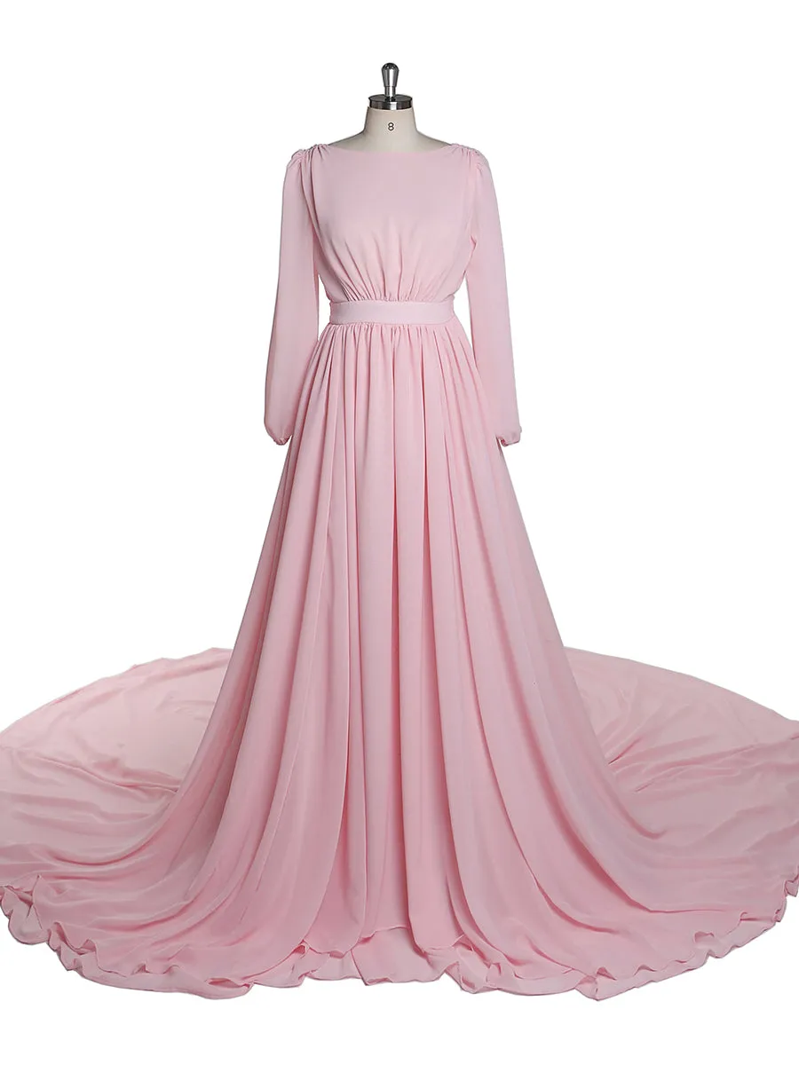 Elegant Long Sleeve Party Dress Backless Cocktail Evening Dress Photography Dress YD211106