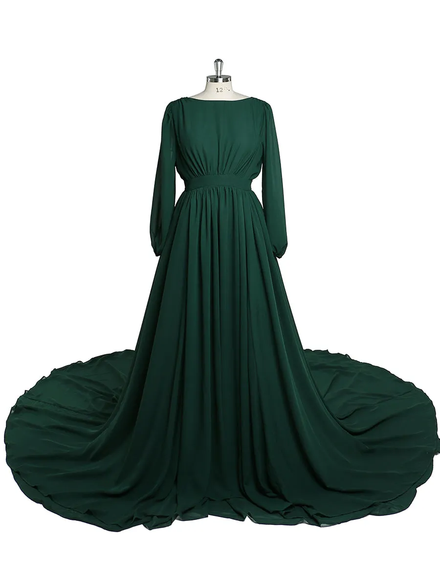 Elegant Long Sleeve Party Dress Backless Cocktail Evening Dress Photography Dress YD211106