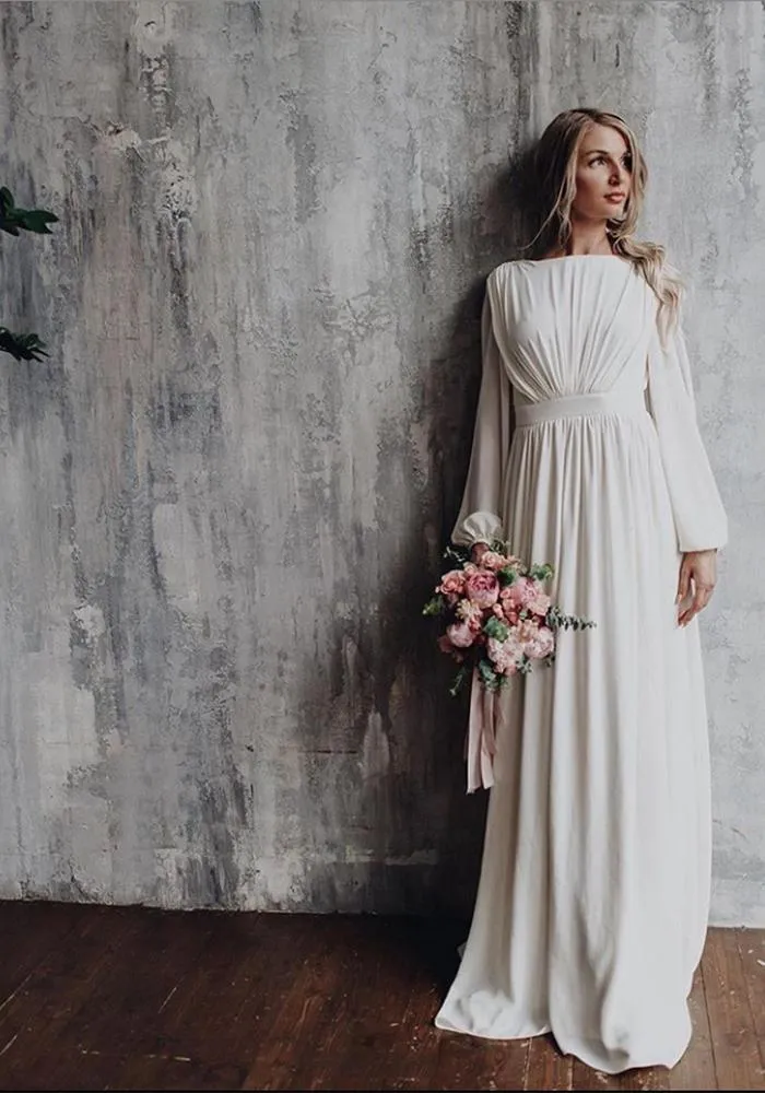Elegant Long Sleeve Party Dress Backless Cocktail Evening Dress Photography Dress YD211106