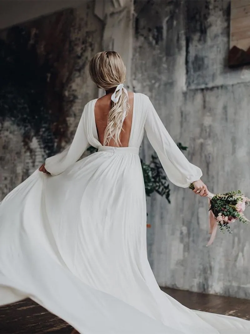 Elegant Long Sleeve Party Dress Backless Cocktail Evening Dress Photography Dress YD211106
