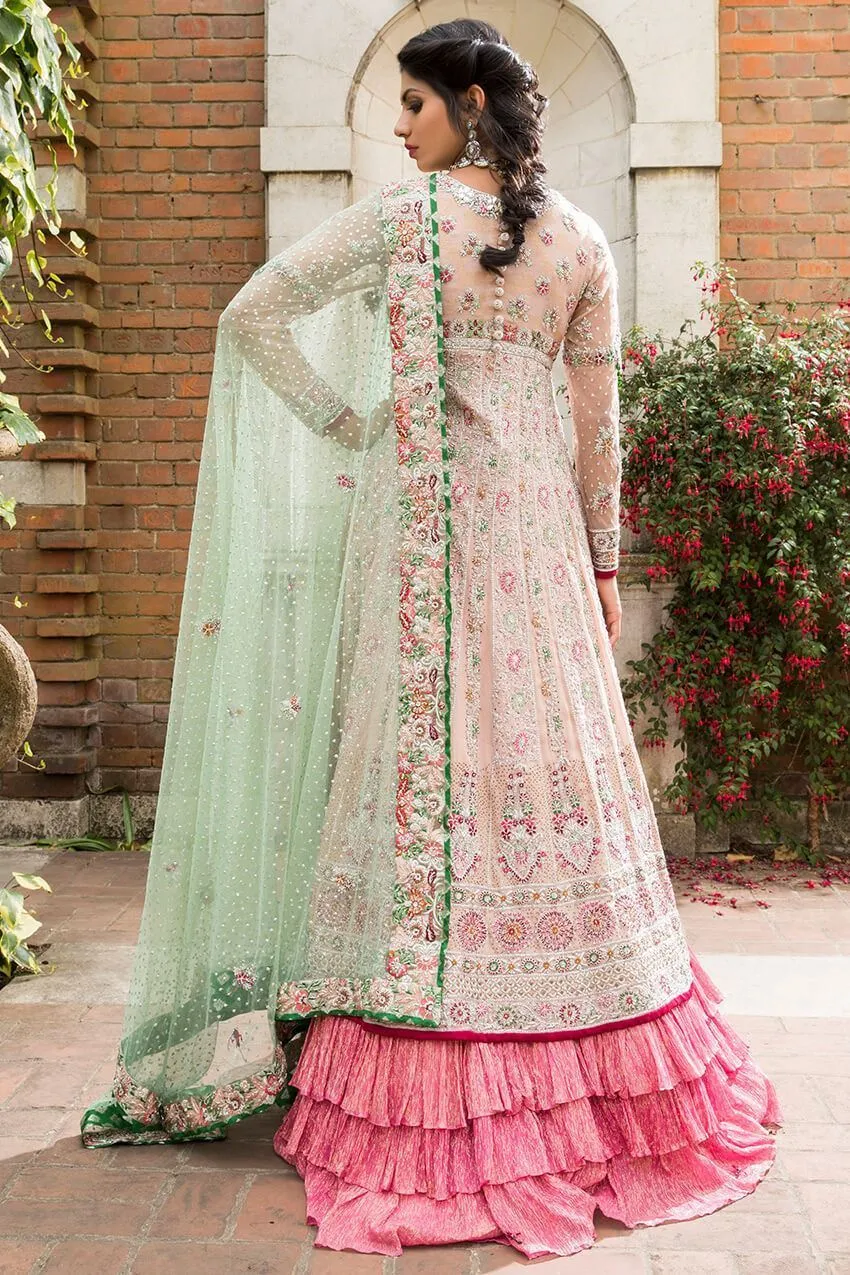 Elegant Pakistani fancy bridal dress in pink color # B3306