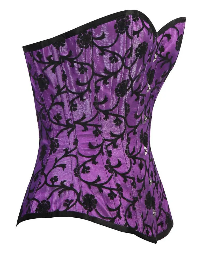ELEGANT PURPLE SATIN CHAKRI FLOCKING