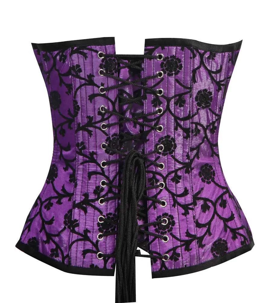 ELEGANT PURPLE SATIN CHAKRI FLOCKING
