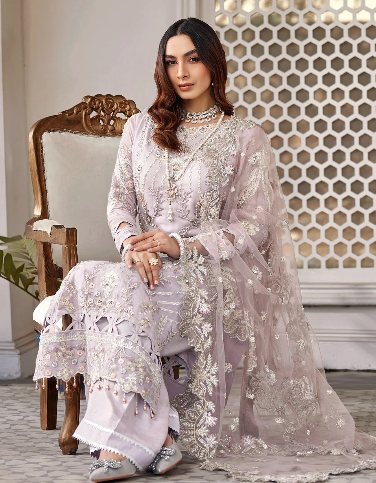 Embroidered Pakistani Salwar Kameez and Dupatta Dress