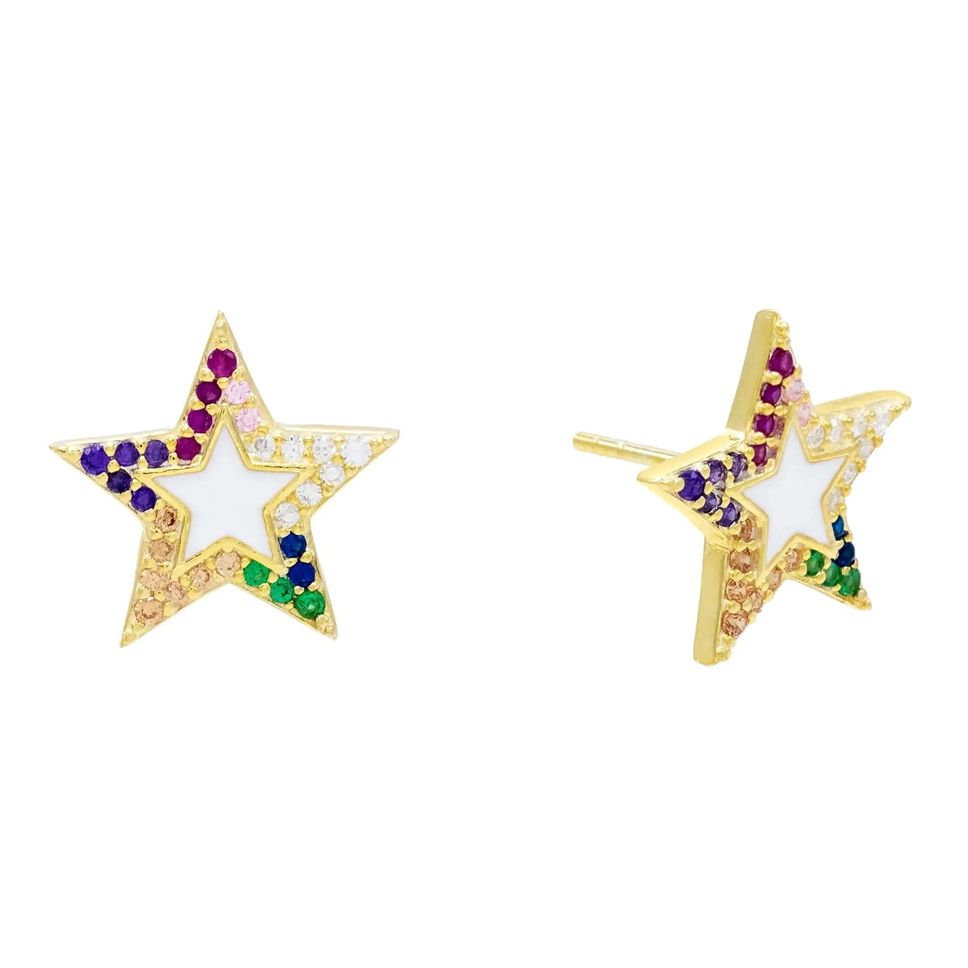 Enamel Star Stud Earring