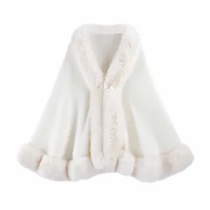 Faux Fur Shawl Wedding Party Shawl Winter Warm Bridal Dress Coat Wrap Cape Shawls