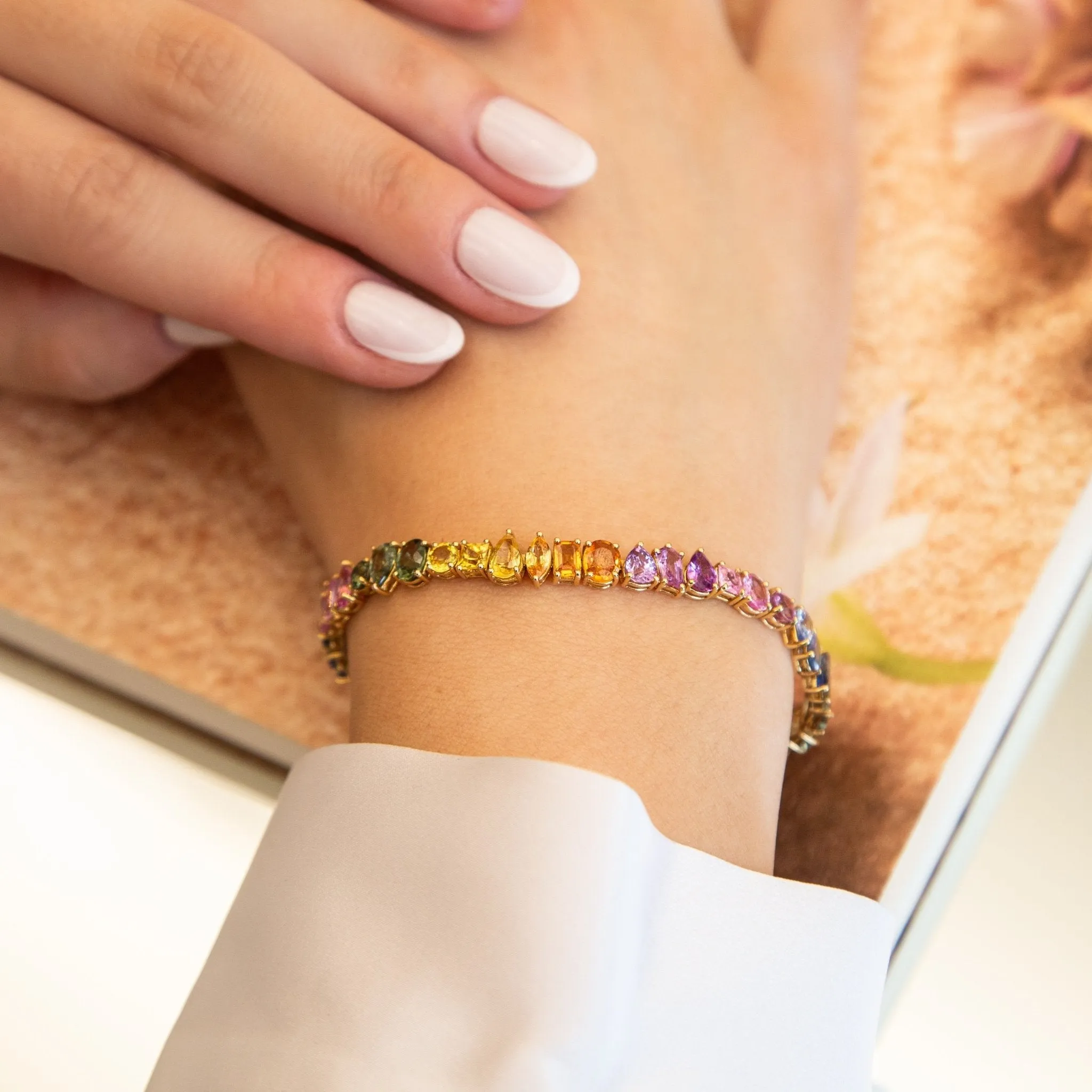 Felice Mixed Shaped Multi-Colored Sapphire Bracelet