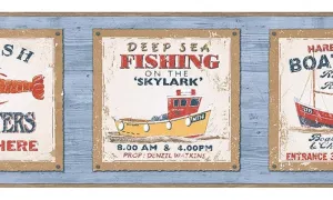 Fishing on the Skylark PB58045B Wallpaper Border