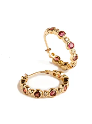 Freestyle Earrings with Pink Tourmalines and Champagne Diamonds