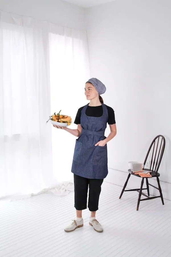 FRENCH PICNIC LINEN NAPKIN SET (ORANGE GINGHAM)