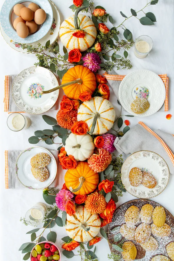 FRENCH PICNIC LINEN NAPKIN SET (ORANGE GINGHAM)