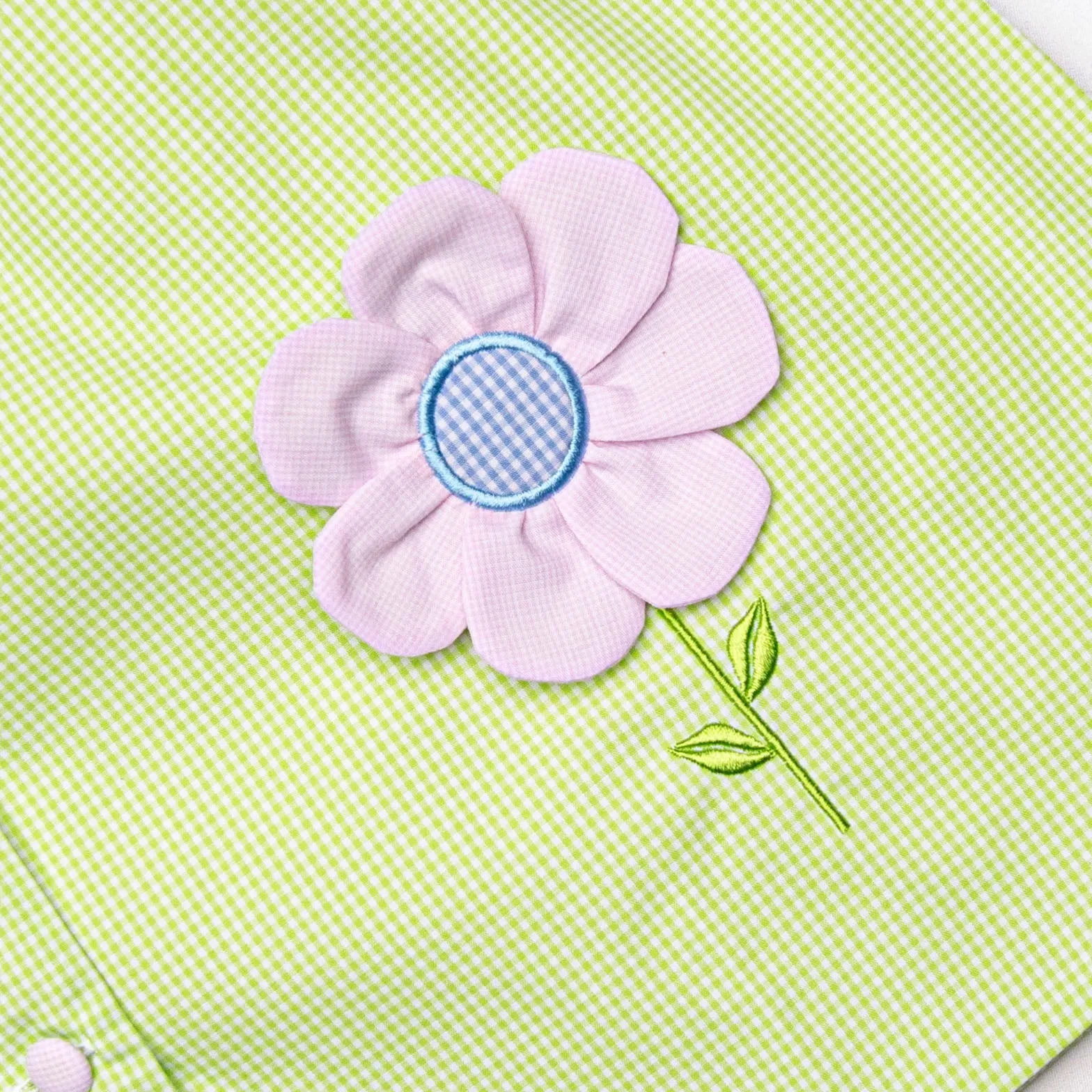 Fresh Air Flowers Applique Dress, Green