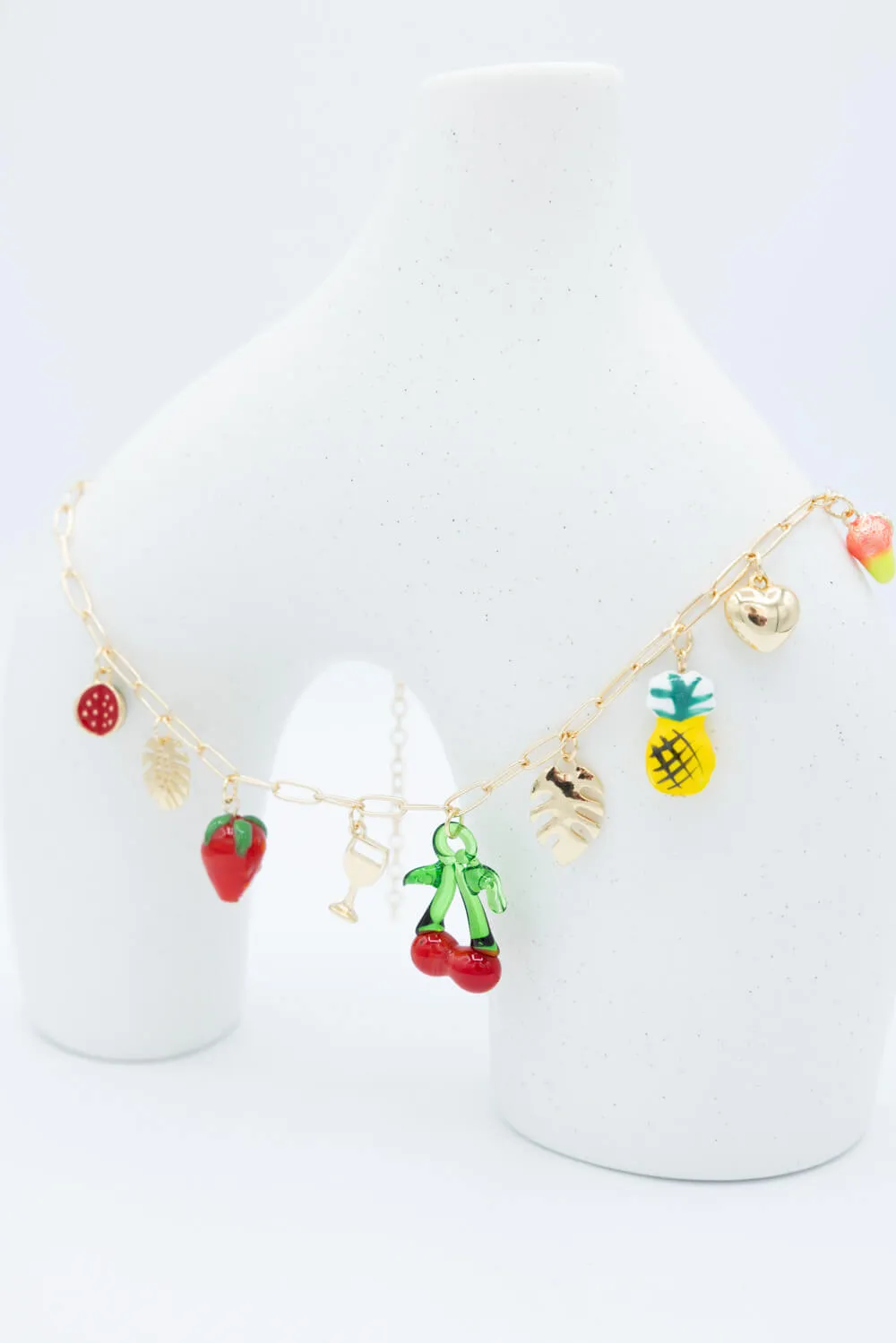 Fruit Charms Necklace in Multi | JNC455GDMLT