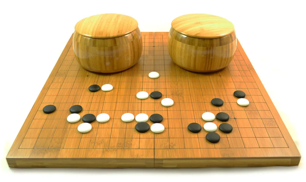 Go Set with Bamboo Bowls & Folding Game Board