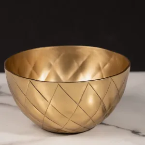 Gold Crosshatch Satin Bowl