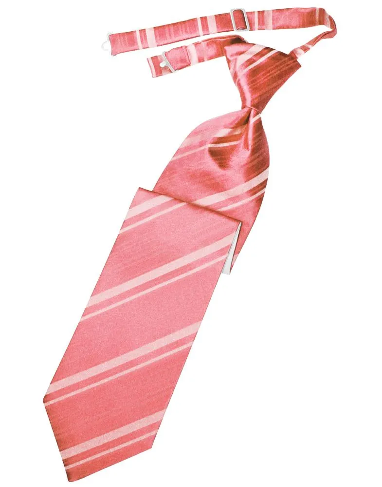 Guava Striped Satin Necktie