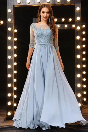 Half Sleeves Elegant A Line Chiffon Mother of The Bride Dresses