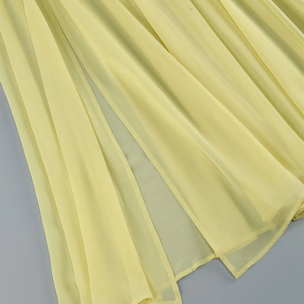 Halter Sleeveless Ruched Maxi Dress ZNSBA785