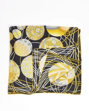 Hermès Yellow & Black L'art Du Temari Silk Scarf