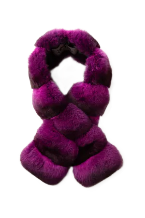 Horizontal Pull Through Chinchilla Fur Scarf