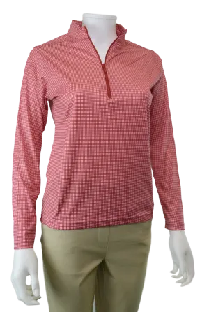 Horn Legend Gingham Print Crimson Shirt | UPF 50