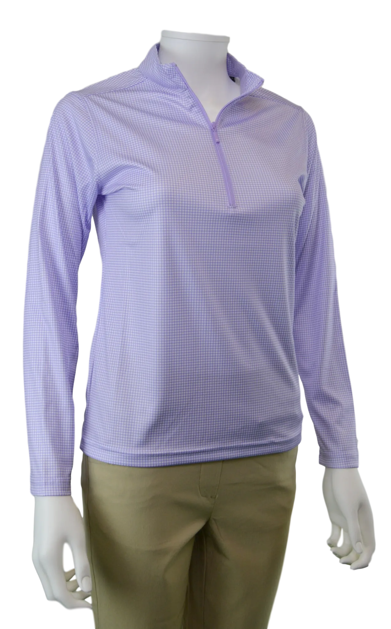 Horn Legend Gingham Print Lavender Shirt | UPF 50