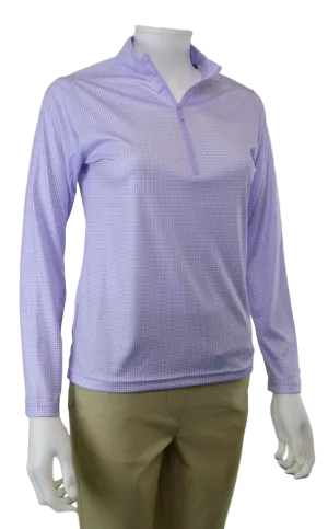 Horn Legend Gingham Print Lavender Shirt | UPF 50
