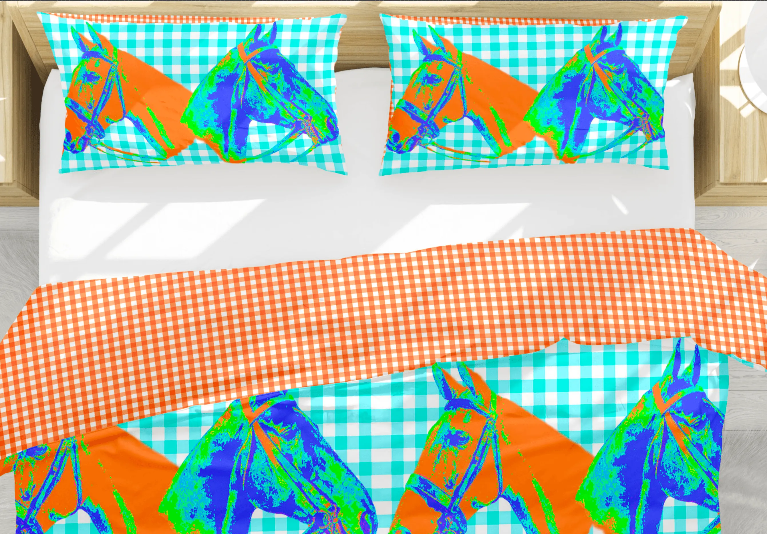 HORSE COUNTRY DUVET IN TURQUOISE