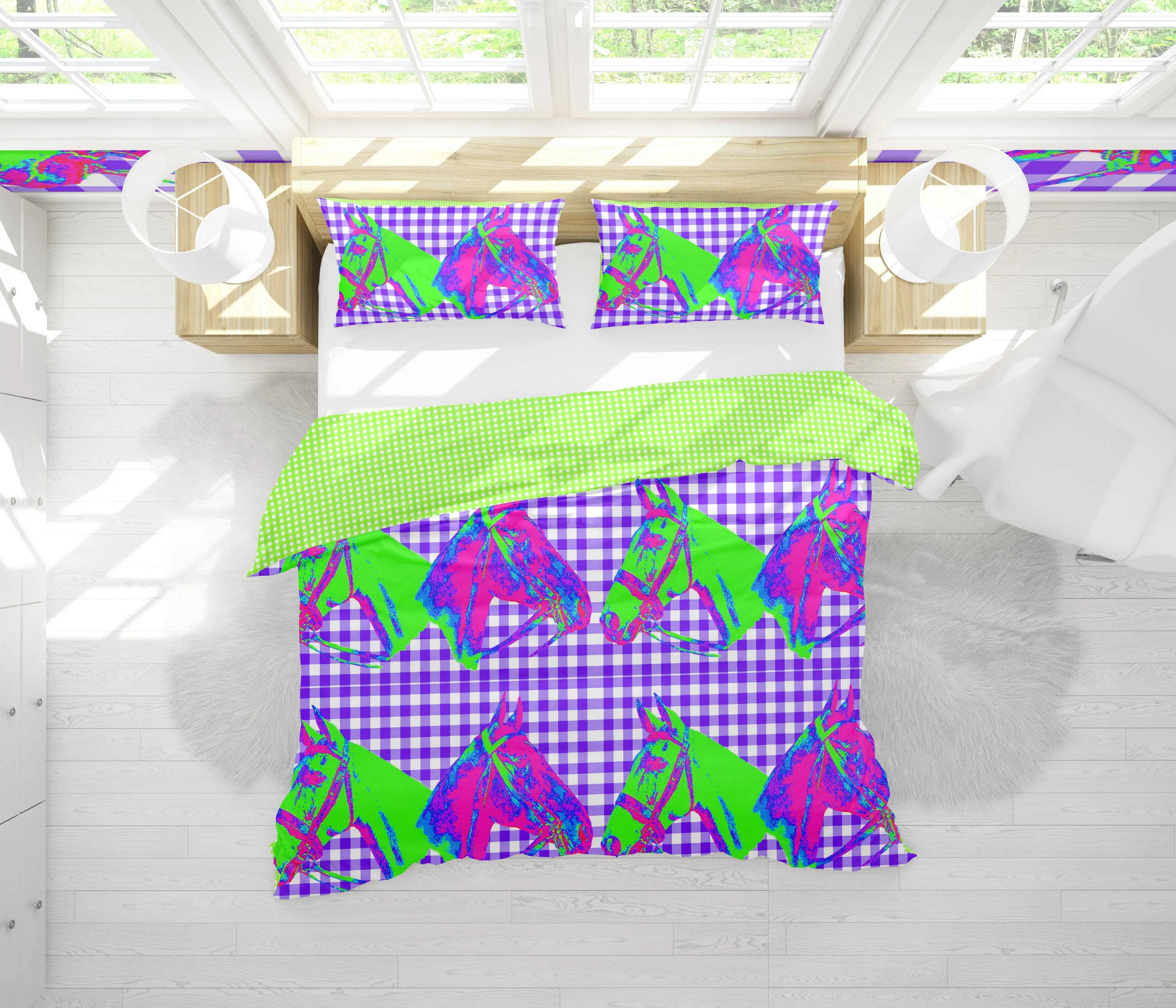 HORSE COUNTRY DUVET IN VIOLET