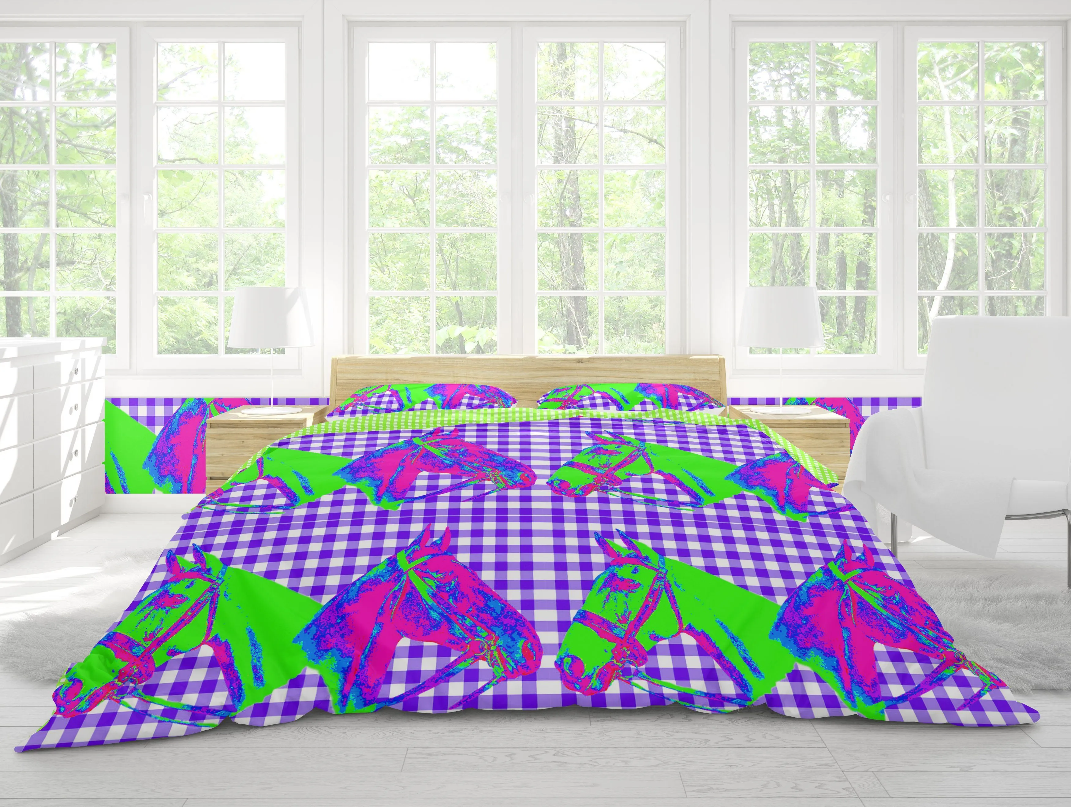 HORSE COUNTRY DUVET IN VIOLET