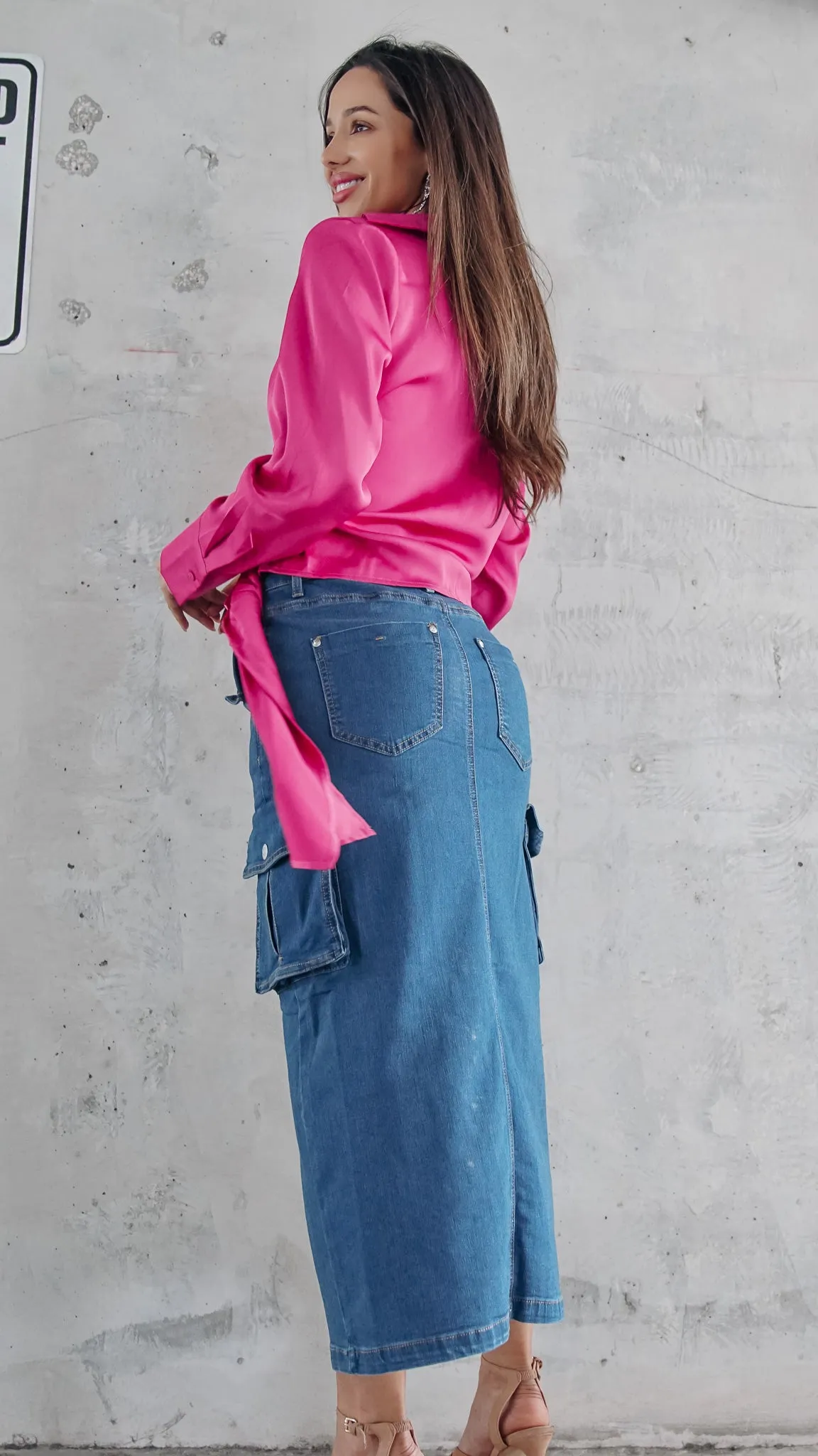 Indie Longsleeve Satin top