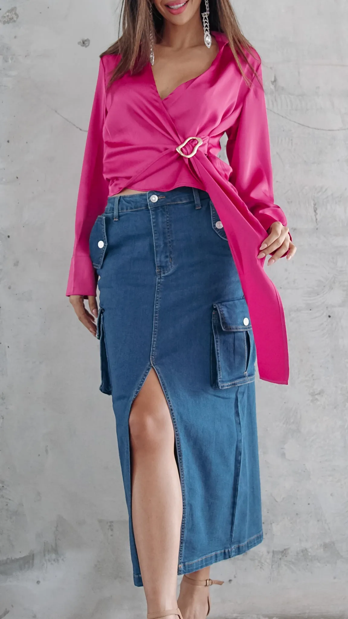Indie Longsleeve Satin top
