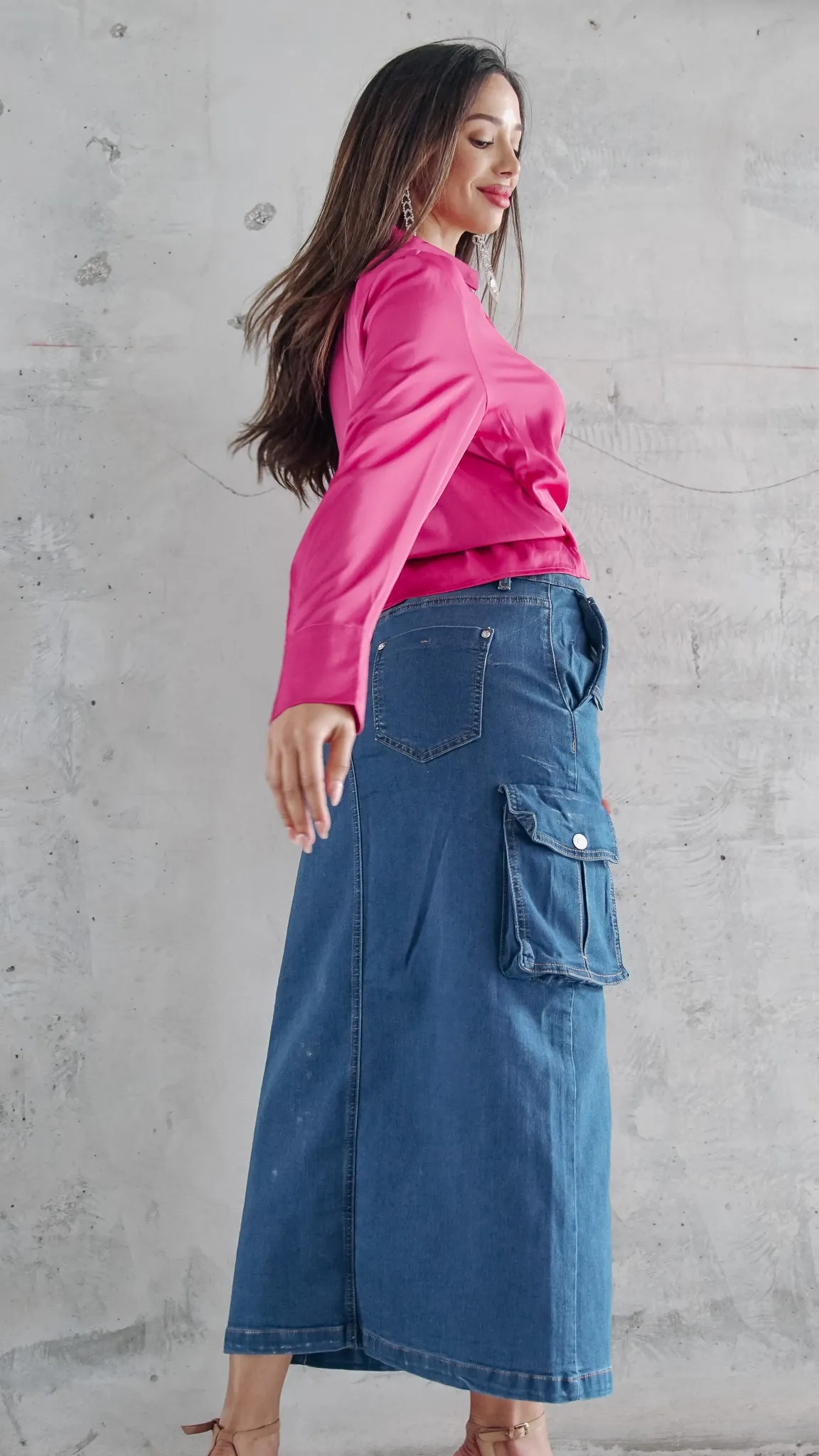 Indie Longsleeve Satin top