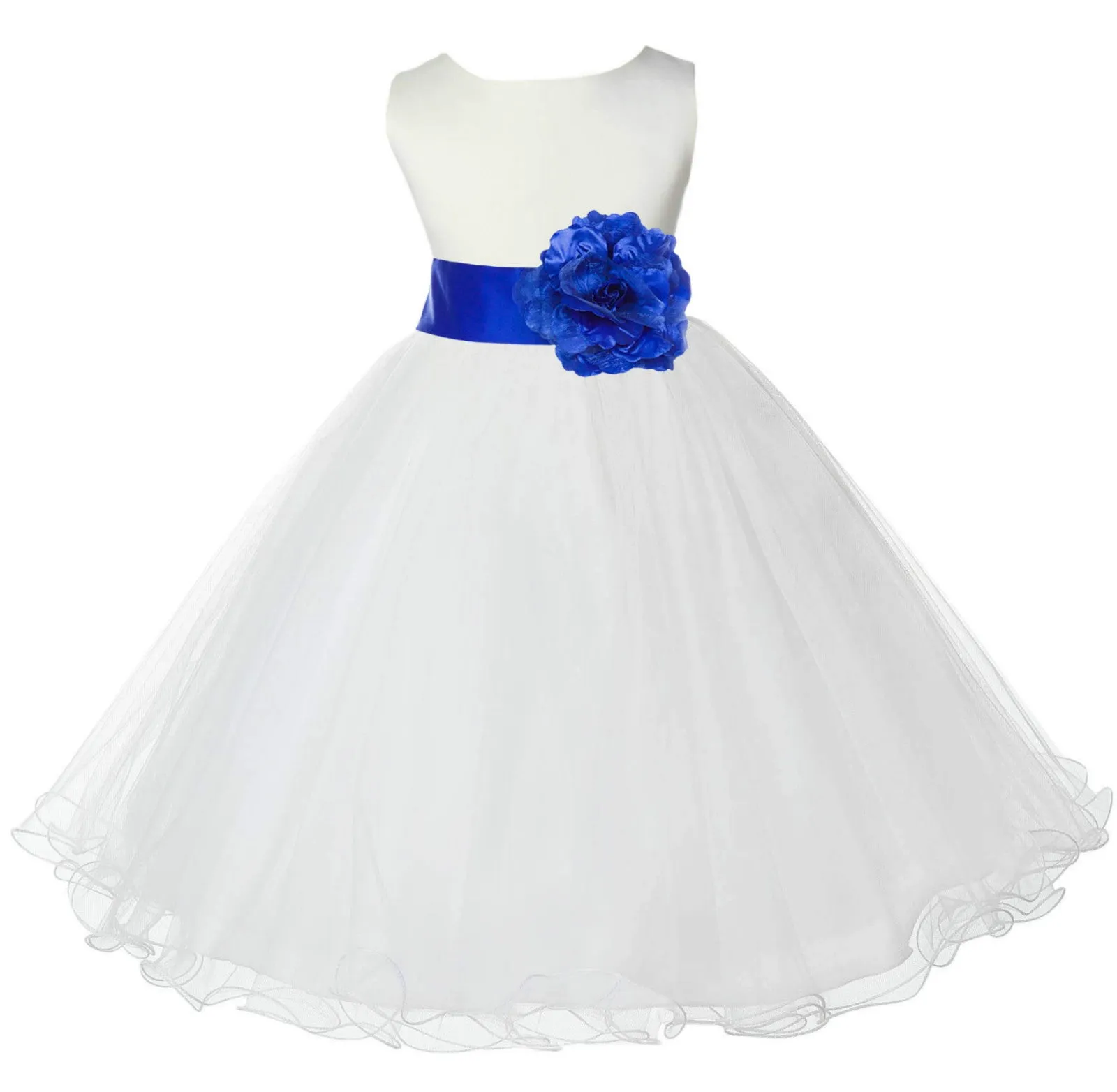 Ivory Formal Wedding Pageant Special Occasions Rattail Edge Tulle Flower Girl Dress 829S(4)