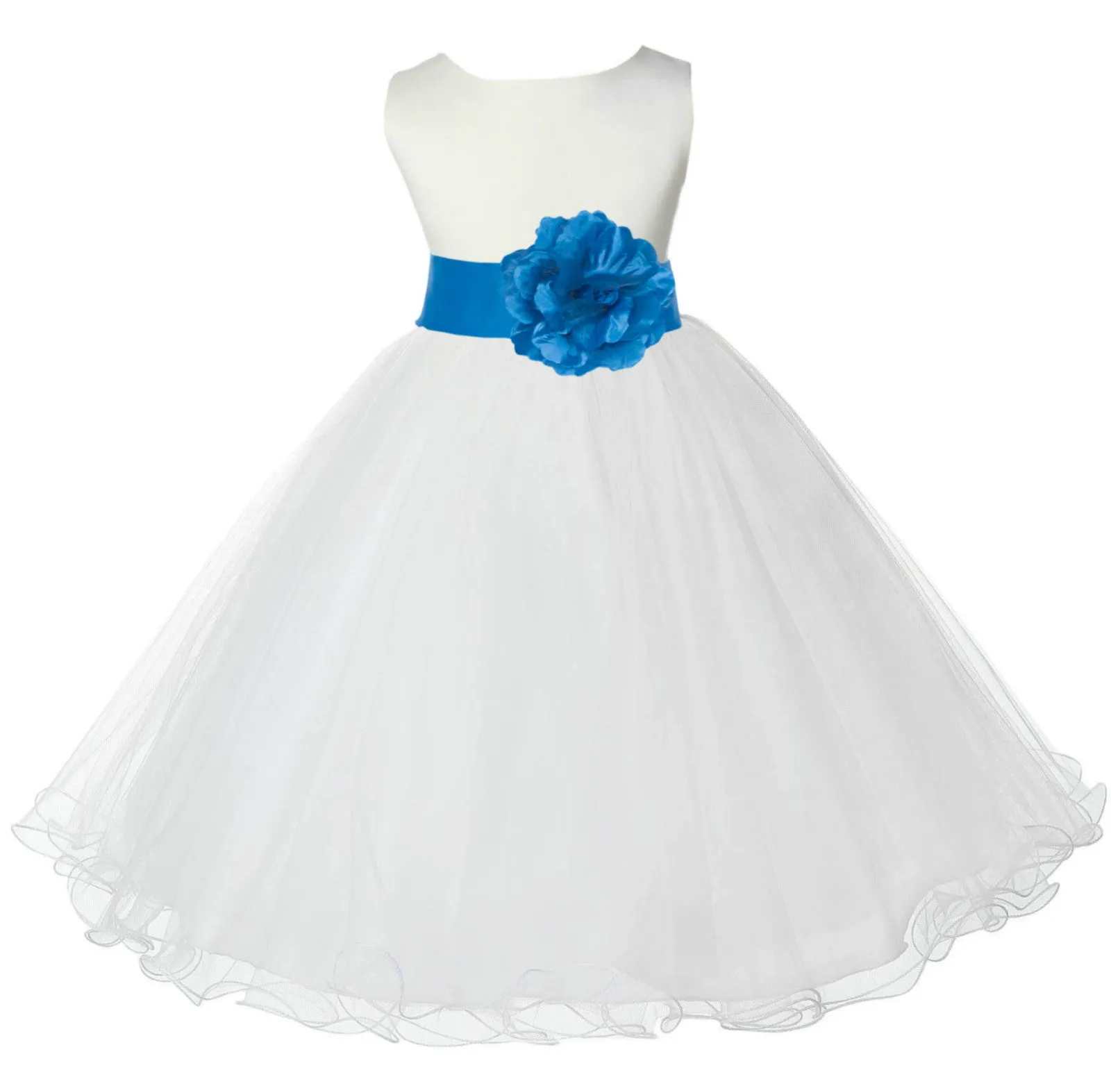 Ivory Formal Wedding Pageant Special Occasions Rattail Edge Tulle Flower Girl Dress 829S(4)