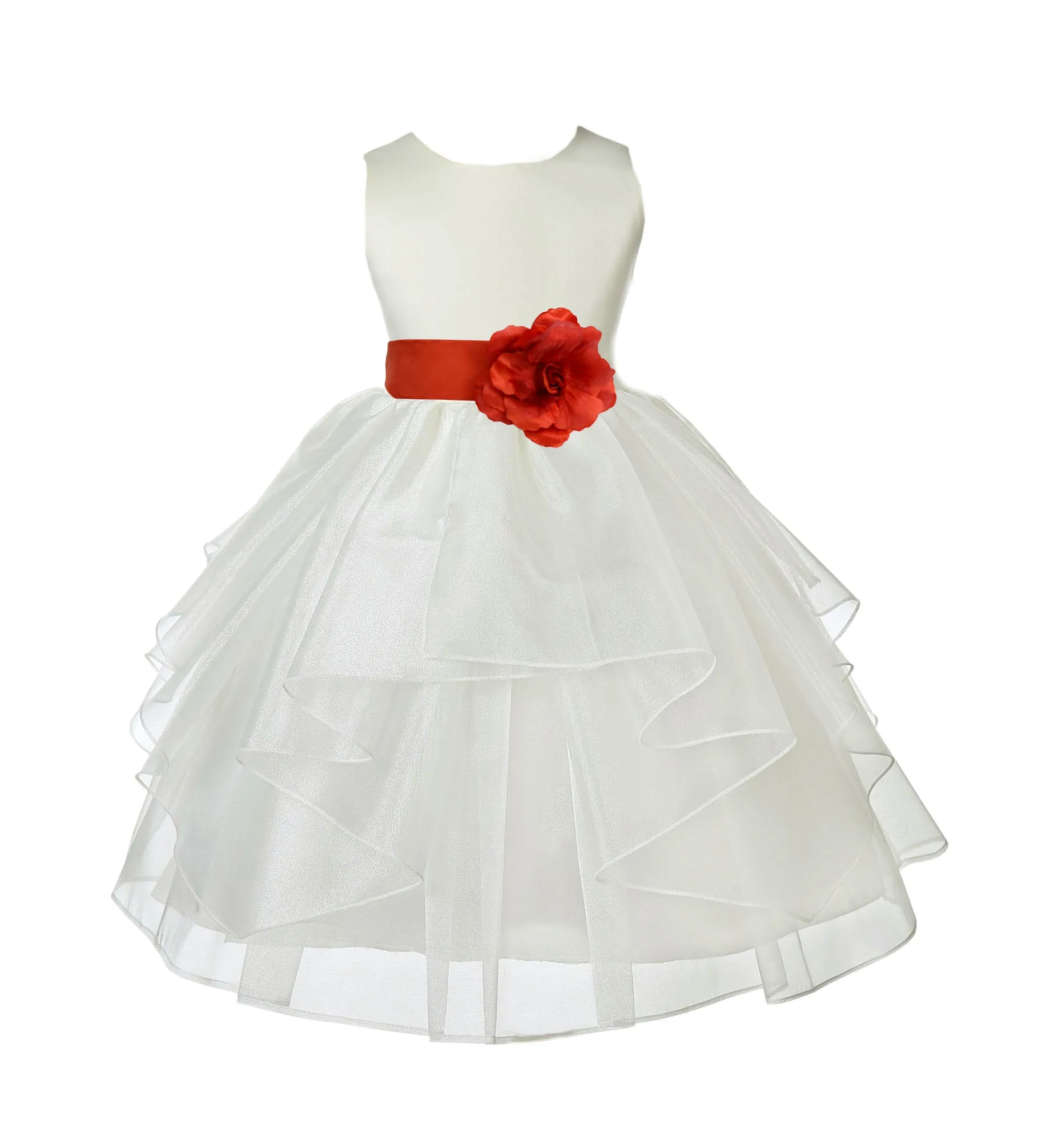 Ivory Shimmering Organza Flower Girl Dress Wedding Junior Bridesmaid Pageant Special Events 4613S(3)