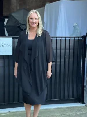 Jackie Black Chiffon Cardigan